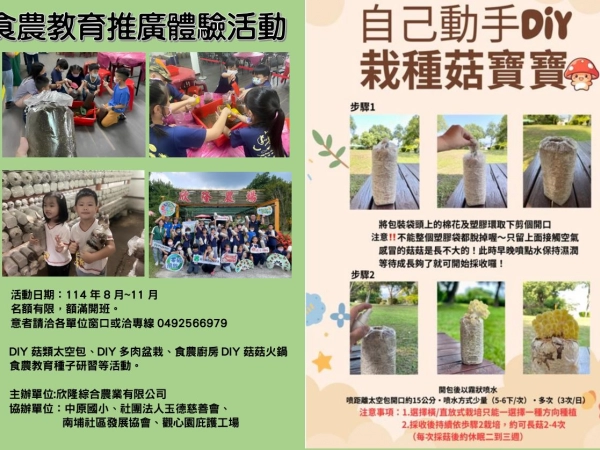 DIY菇類太空包 需先來電預約後下單